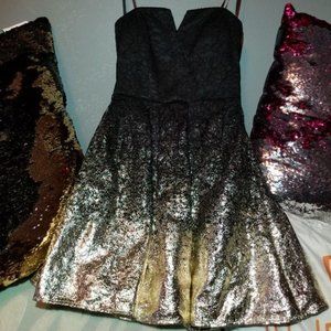 RARE Black & Gold Foil Dress